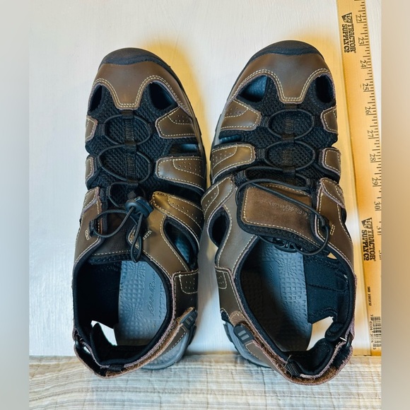 Eddie Bauer Stewart Men’s Sz12M Hiking Sport Sandals Brown Leather Trail Outdoor - Picture 2 of 8